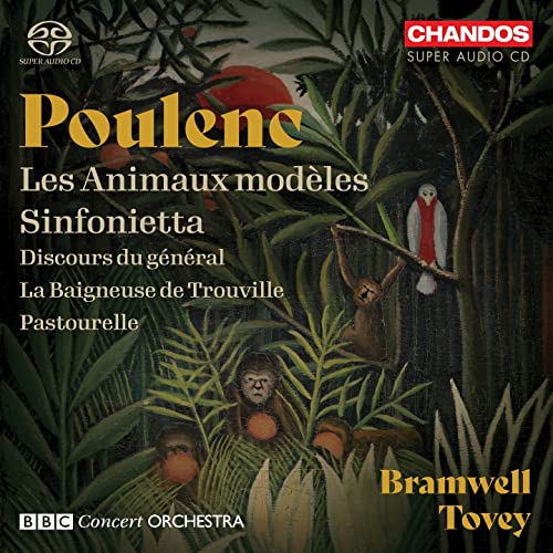 CD cover: jungle scene with monkeys, bird, and composer Poulenc’s name.