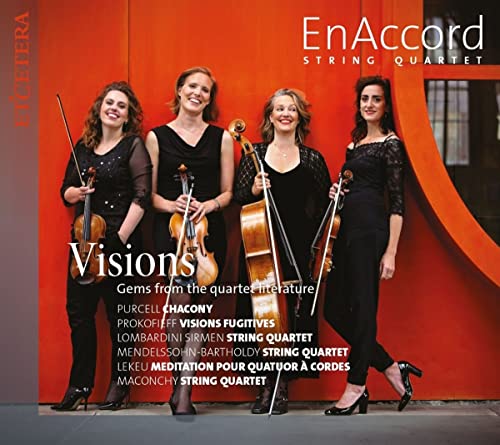 CD cover featuring four women with string instruments, titled "Visions.