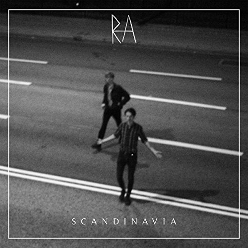 Black and white vinyl album cover with two figures on a road.