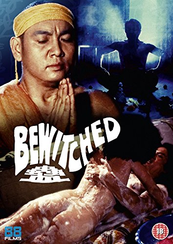 DVD cover for "Bewitched" featuring a man and shadowy figures.