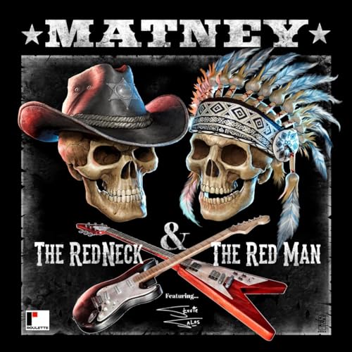CD cover: two skulls wearing a cowboy hat and Native American headdress.