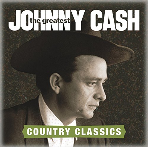 Johnny Cash in a hat, album cover for “The Greatest: Country Songs.”