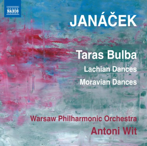 CD cover for Janáček’s “Taras Bulba” with abstract pink and blue artwork.