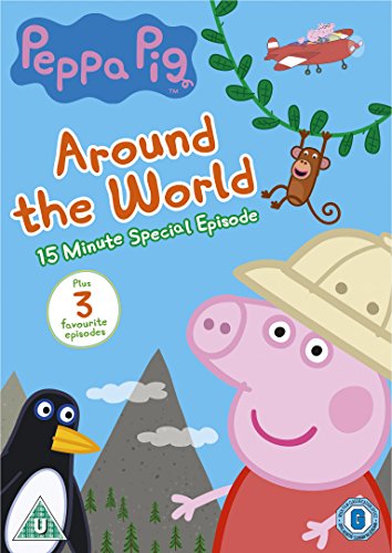 Peppa Pig DVD cover featuring Peppa, a penguin, and a monkey.