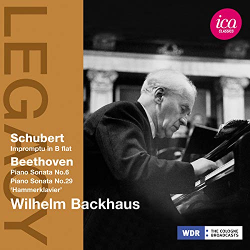 CD cover featuring pianist Wilhelm Backhaus in black and white.