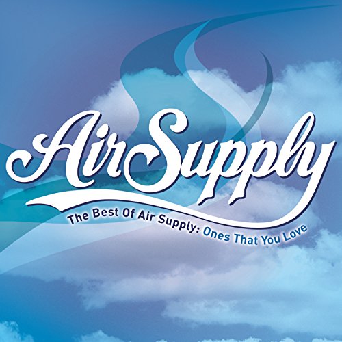 Air Supply album cover with blue sky and swirling white clouds.