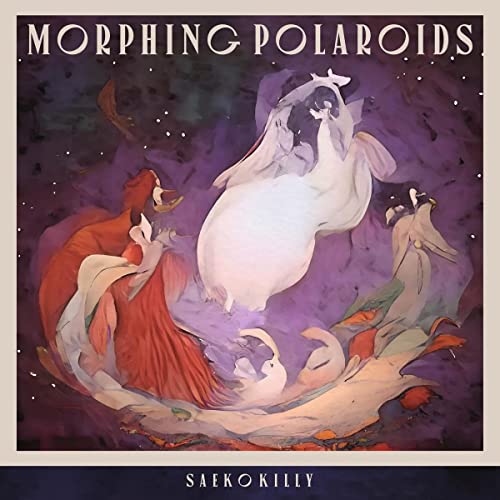 CD cover for Saeko Killy’s “Morphing Polaroids” with abstract figures.