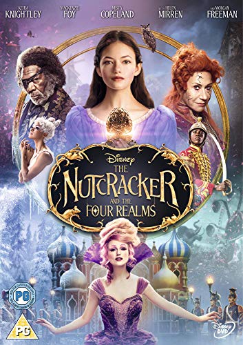 DVD cover for “Nutcracker and the Four Realms” featuring character portraits.