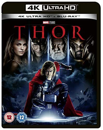 Blu-ray cover for Marvel’s *Thor* featuring character portraits and action scene.