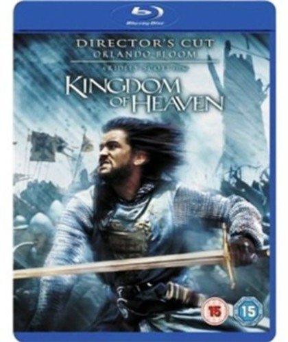Kingdom of Heaven Blu-ray cover featuring Orlando Bloom in medieval armor during a battle.