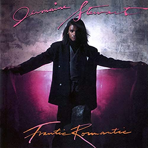 Album cover: Stewart Jermaine, “Frantic Romantic”, portrait of a man in black.