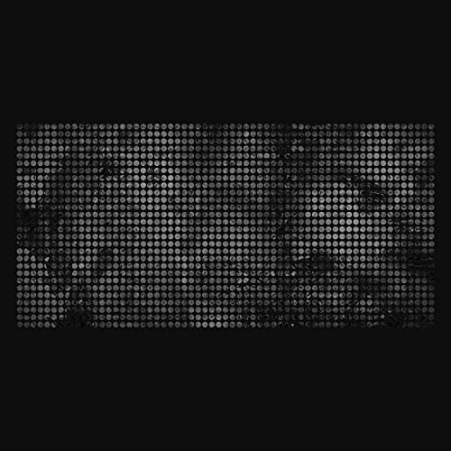 Black and white pixelated portrait of a face, possibly a man.