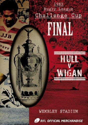 1985 Rugby League Challenge Cup Final DVD cover featuring the trophy.