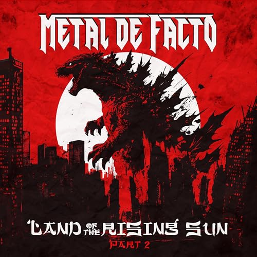 CD cover: Godzilla destroying a city under a red, textured sky.