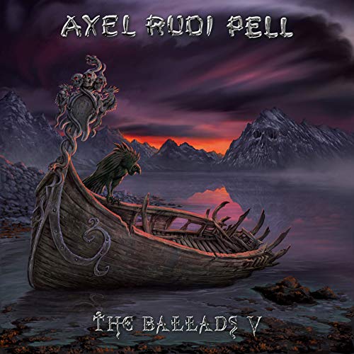 Album cover for Axel Rudi Pell's "The Ballads V" featuring a boat and raven.