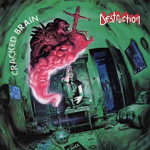 Album cover: distorted brain imagery, figure in distress, and gothic room.