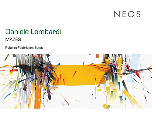 CD cover for Daniele Lombardi’s “MAZES” featuring abstract colorful brushstrokes.