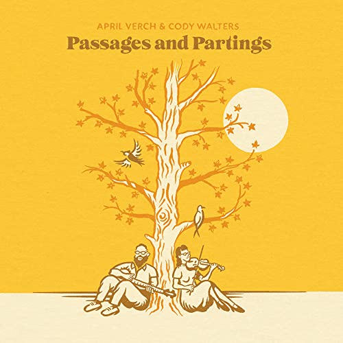 CD cover: musicians with a tree, birds, and a full moon illustration.