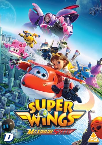 Super Wings" DVD cover featuring colorful cartoon airplanes and a young girl.