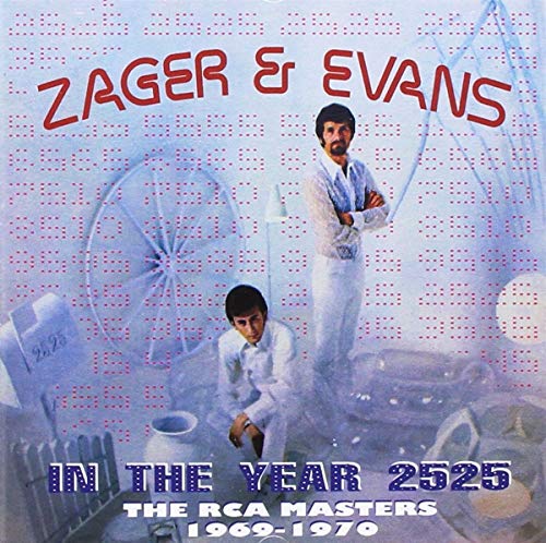 Zager & Evans album cover featuring two men and a futuristic vehicle.