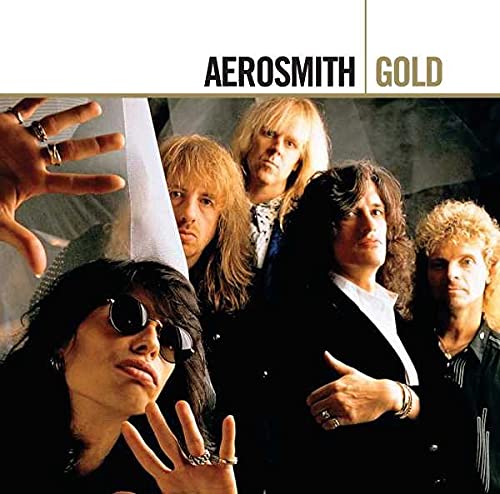 Aerosmith "Gold" CD cover featuring band members in a stylized portrait.