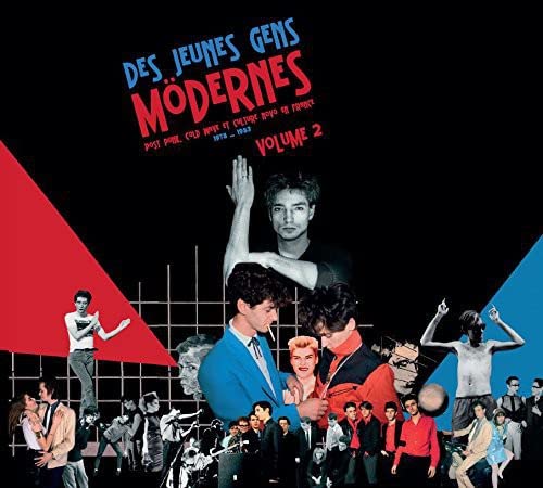 CD cover: black background with figures and bold red & blue triangles.