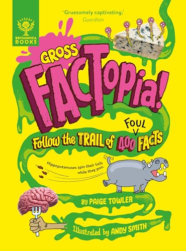 Book cover with bold title "Gross FACTopia!" and cartoon illustrations.