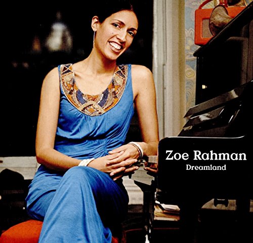 Zoe Rahman album cover, featuring a smiling woman beside a piano.