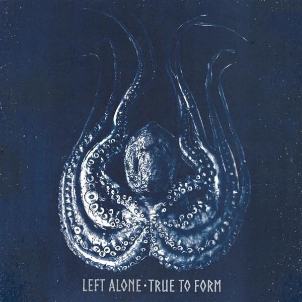 Black and white vinyl record cover with an octopus-like flame design.