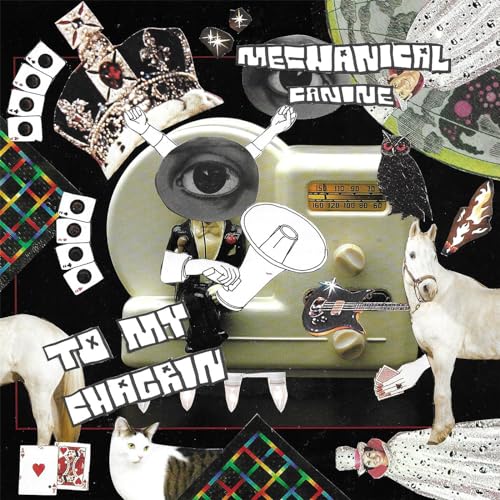 Surreal collage album cover for Mechanical Canine’s “To My Chagrin” vinyl.