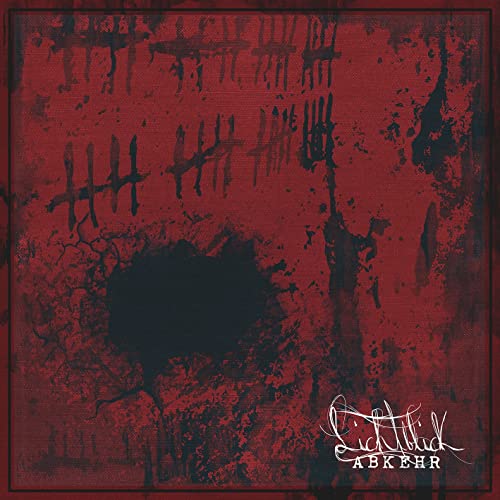 Red textured CD cover with tally marks and band name "Lichtblick - Abkehr".
