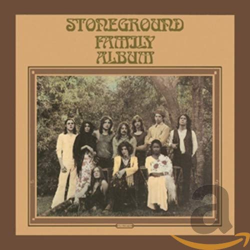 Stoneground “Family Album” CD cover: group portrait in a field.