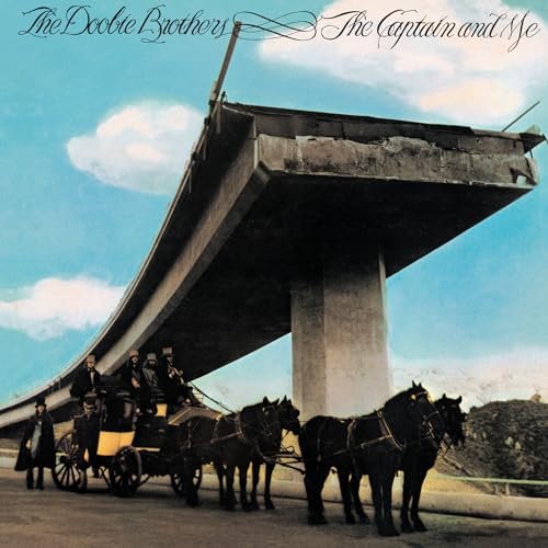 The Doobie Brothers album cover: horse-drawn carriage under a highway.