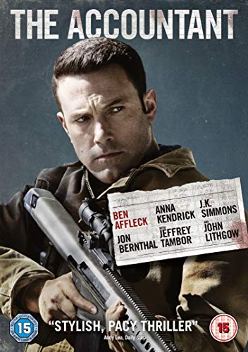 Ben Affleck holding a rifle on the cover of The Accountant DVD.