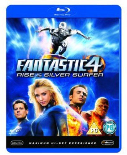 Blu-ray cover for Fantastic Four: Rise of the Silver Surfer featuring the main cast.