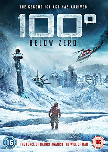 DVD cover for “100 Below Zero” depicting a frozen, apocalyptic cityscape.