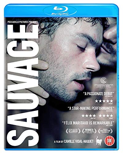 Sauvage" Blu-ray cover featuring a close-up of two men in embrace.