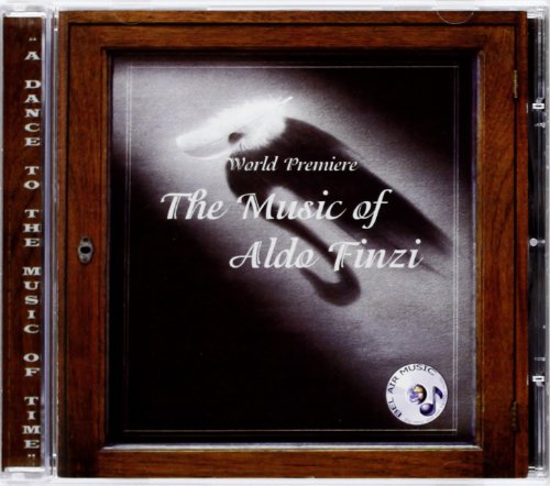 CD case with dark background, feather, and text: "The Music of Aldo Finzi".