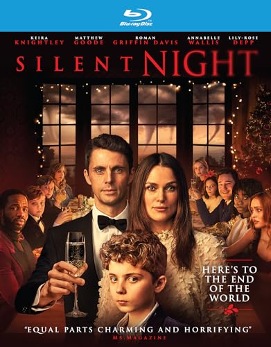 “Silent Night” Blu-ray cover featuring cast members in a festive, ominous scene.