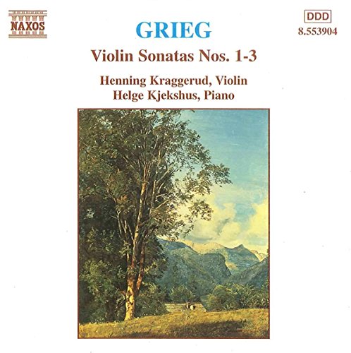 CD cover for Grieg’s Violin Sonatas with a landscape painting.