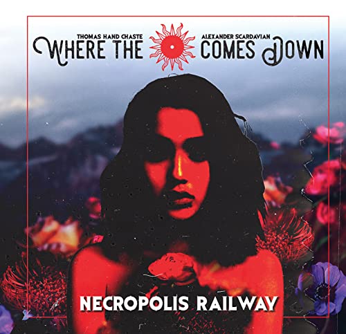 CD cover: woman’s face with red lighting and floral background.