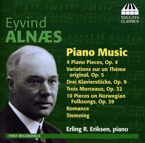 CD cover for Eyvind Alnæs piano music, featuring a portrait.