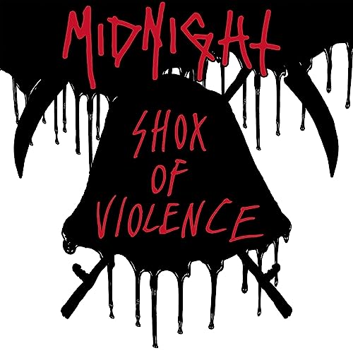 CD cover: black skull with red dripping text, “Shox of Violence.”
