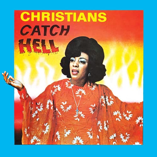 CD cover: woman in orange dress with fiery background.