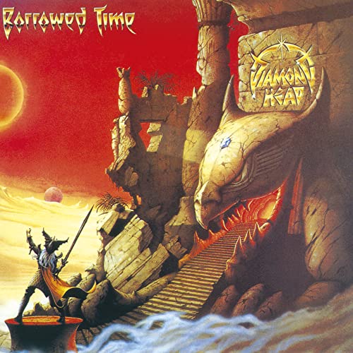 Album cover art showing a warrior facing a giant stone dragon head on stairs.