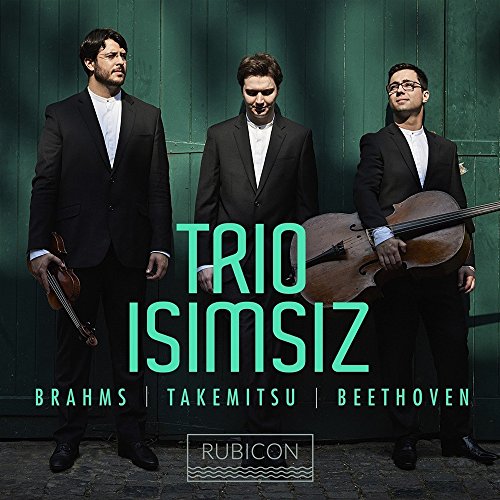 Three musicians in suits with violin and cello, album cover.