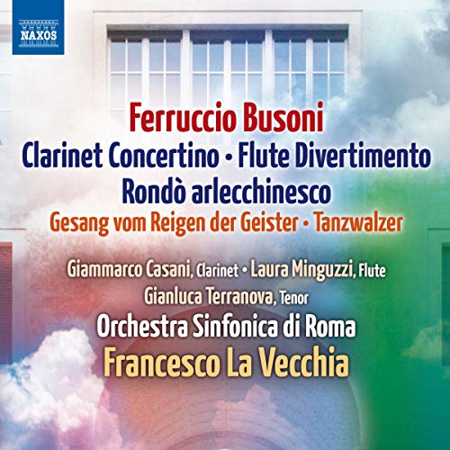 CD cover for Busoni’s Clarinet Concertino featuring musicians’ names.