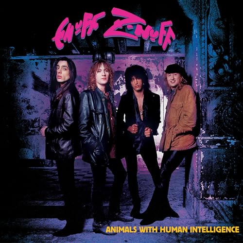 Enuff Znuff album cover: four men posing in front of a doorway.