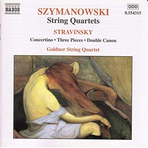 CD cover for Szymanowski & Stravinsky string quartets, featuring a painting.