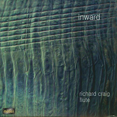 CD cover with abstract blue-green textures and white text: "inward," "richard craig flute.